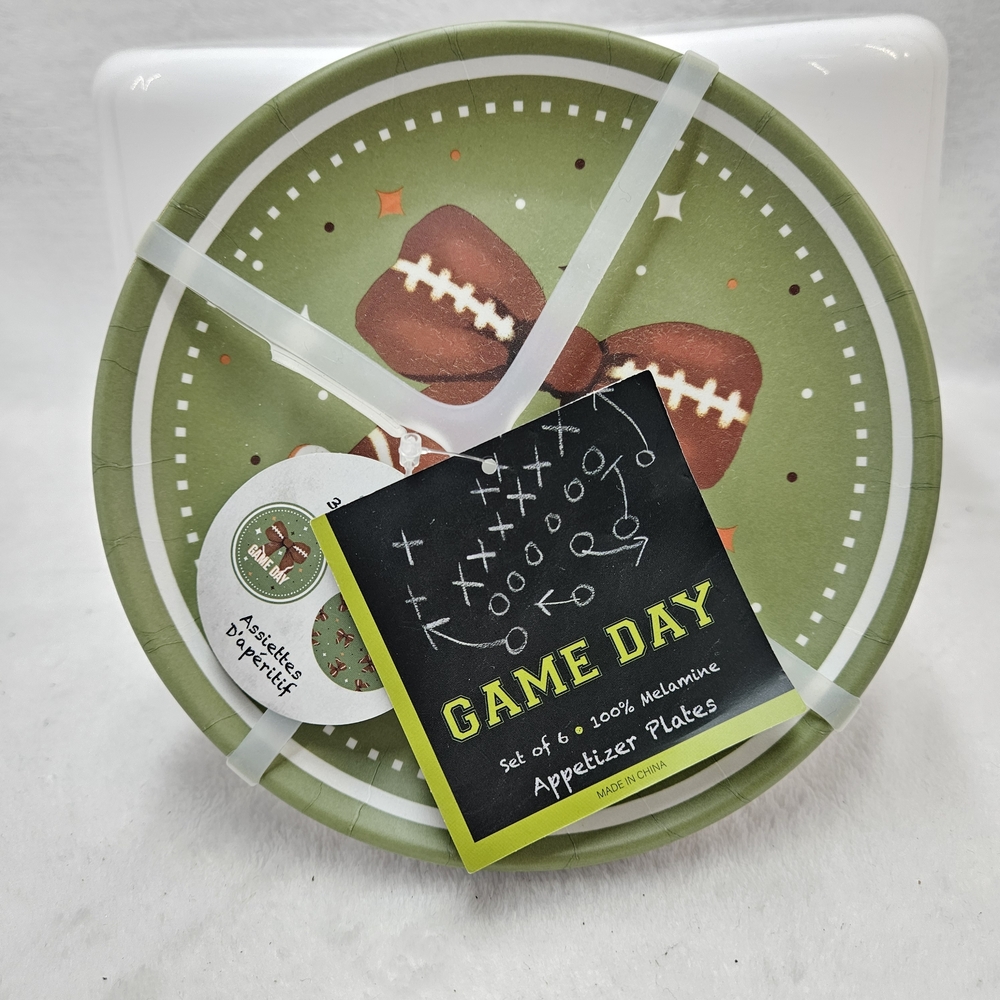 Green Football Appetizer Plates